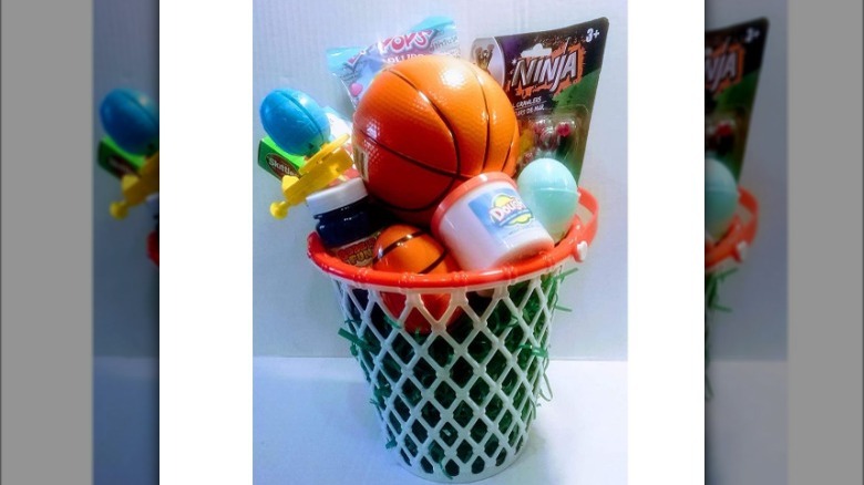 basketball themed Easter basket