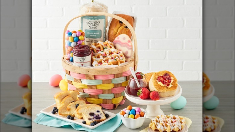 Easter basket breakfast assortment