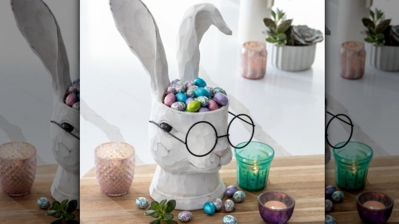 Easter rabbit container and chocolates