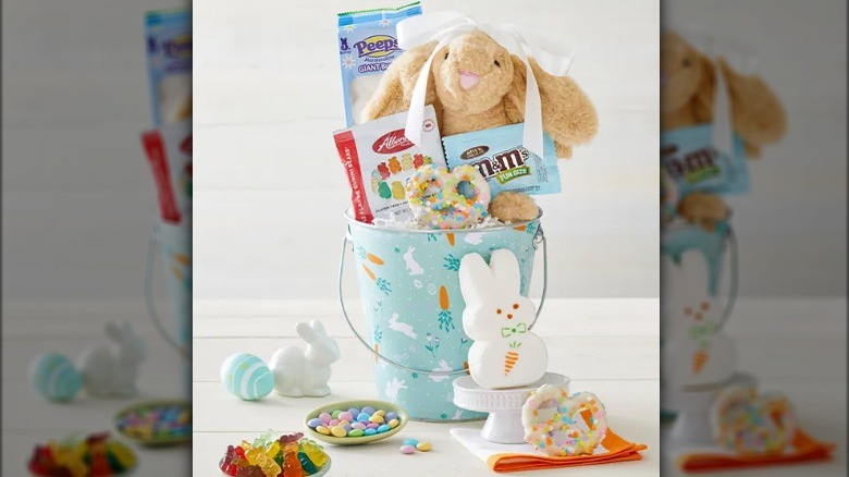 Easter bucket stuffed rabbit candies