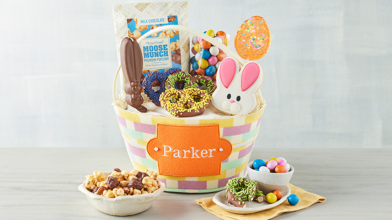 personalized Easter basket and treats