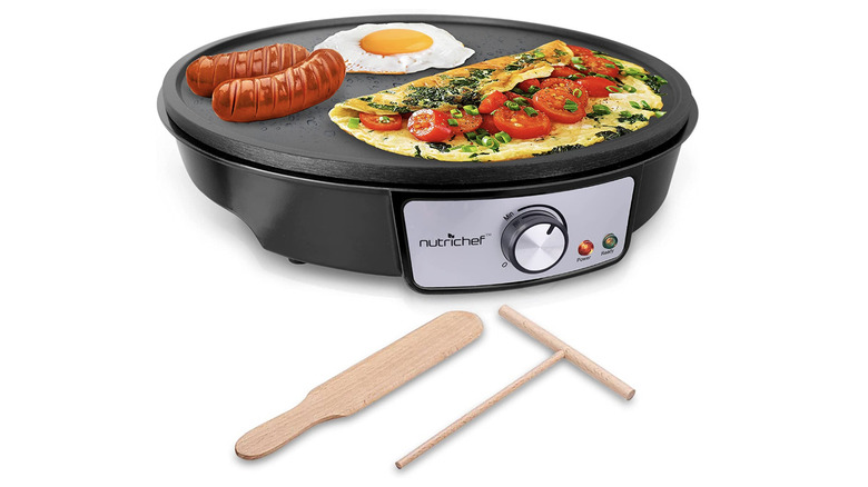 NutriChef electric griddle crepe maker 