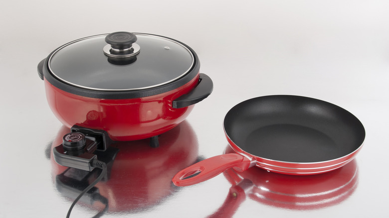 Electric skillet and standard pan