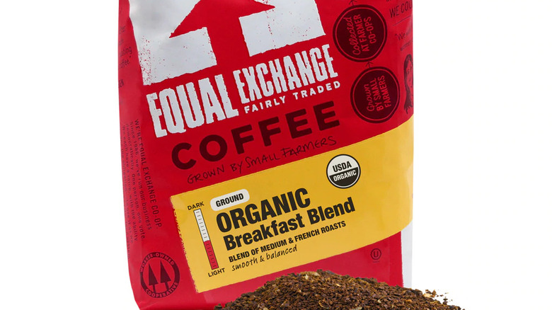 A bag of Equal Exchange coffee