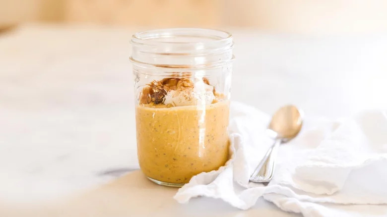 A jar of overnight oats