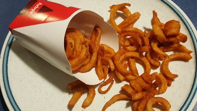 Arby's Curly fries and carton