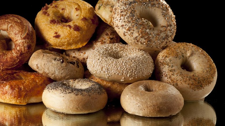 a variety of bagels