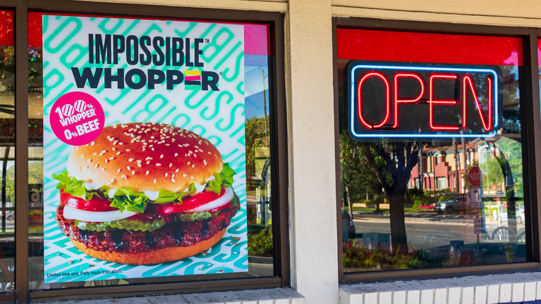 Impossible Whopper open sign