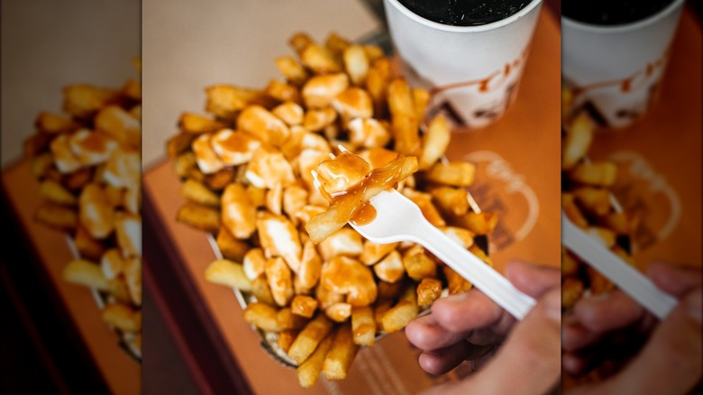 Poutine and a drink from Chez Ashton