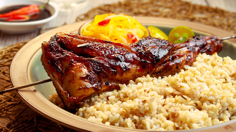 Filipino chicken inasal with rice