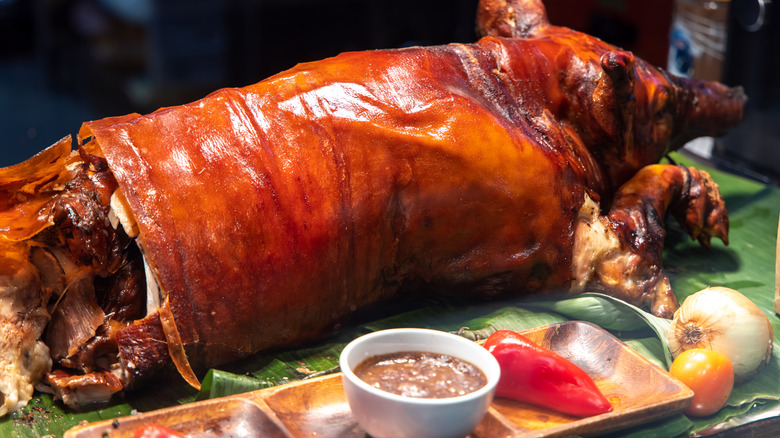 Filipino lechon suckling pig