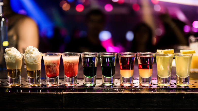 shots of flavored vodka