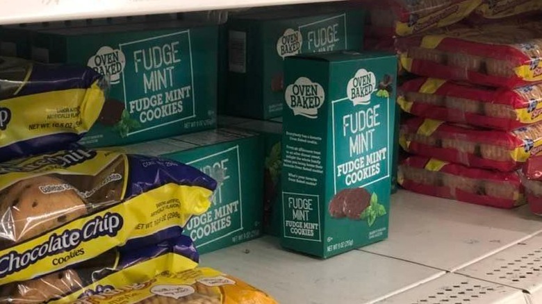 dollar tree cookies on shelf