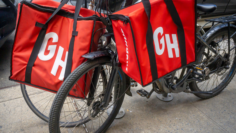 grubhub delivery person's bike