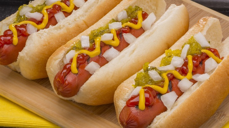 dressed hot dogs