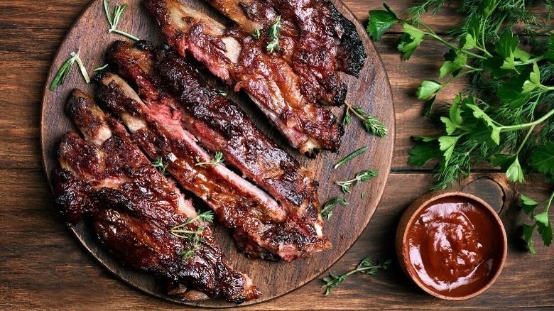 BBQ ribs on plate