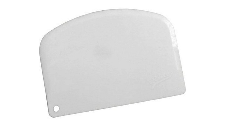 White plastic bench scraper