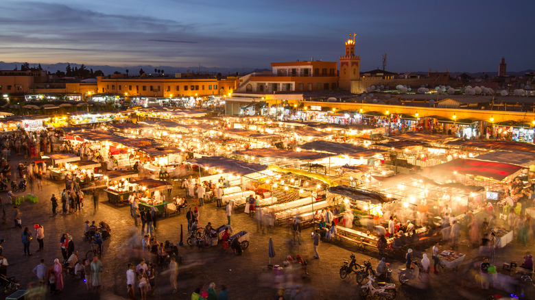 Jemaa el-Fna square at dusk