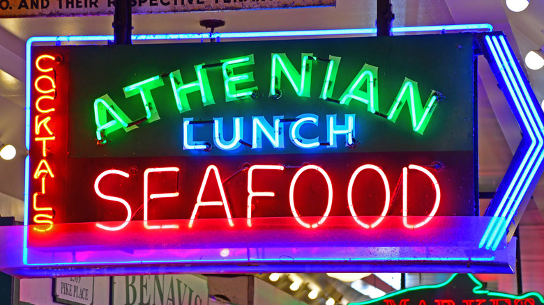 Athenian Seafood sign