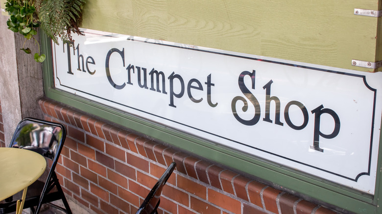 The Crumpet Shop sign