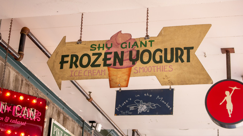 Shy Giant Frozen Yogurt sign