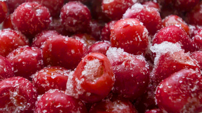 Frozen tart red cherries