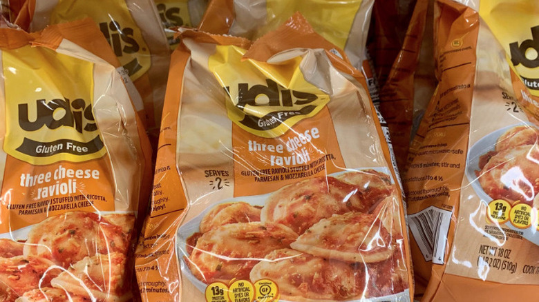 Bags of Udi's Three Cheese Ravioli