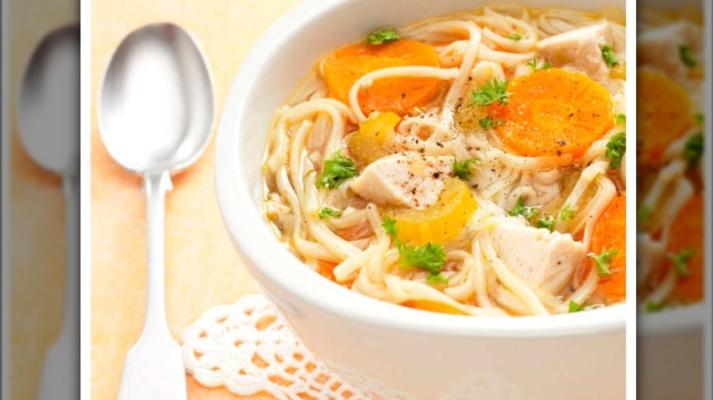 Bowl of Chicken Noodle Soup 