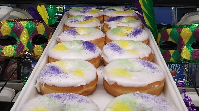 King Cake Donuts on tray