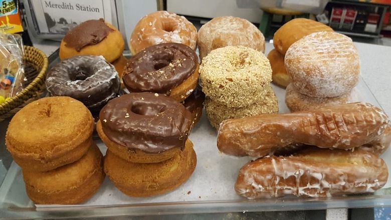 Tray of different donuts 