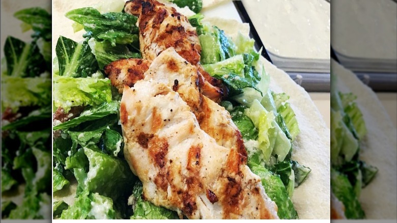 Grilled Chicken Salad closeup shot
