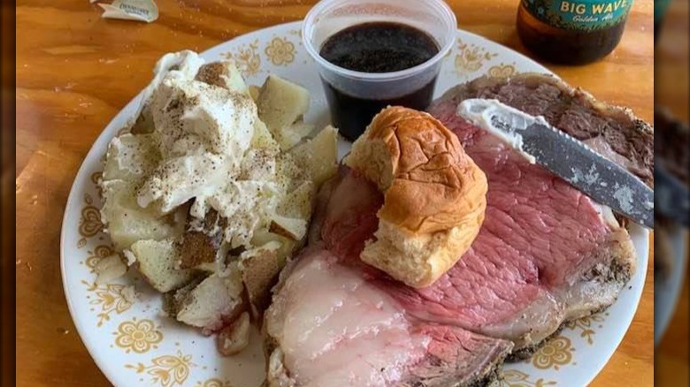 Steak and Potatoes on plate