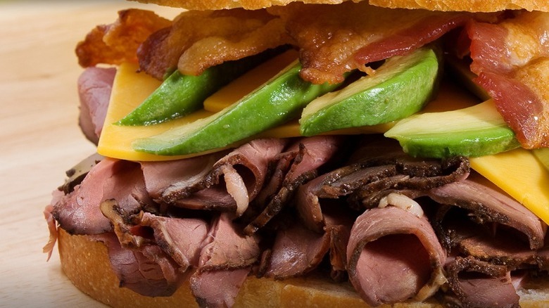Roast Beef Sandwich closeup shot