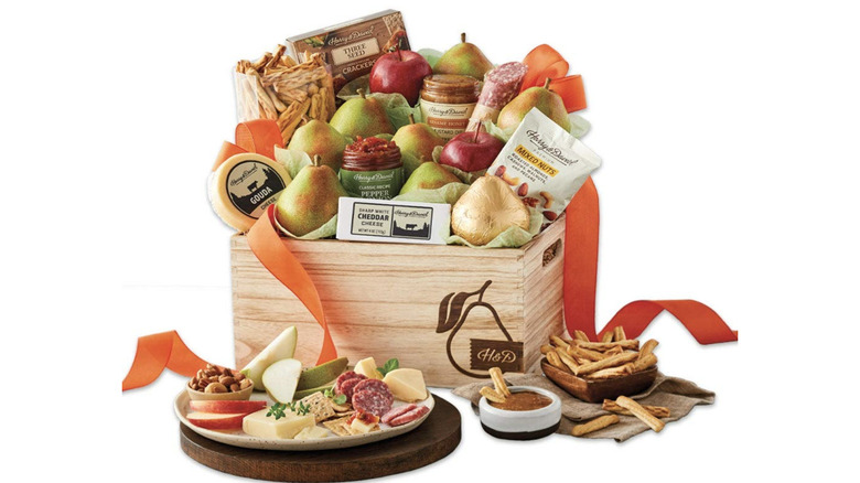 Crate of fruit and snacks