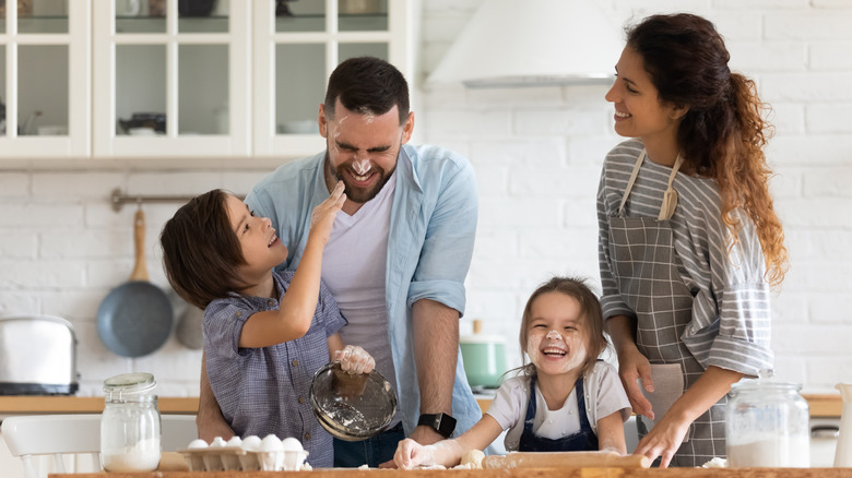 Family baking in the kitchen