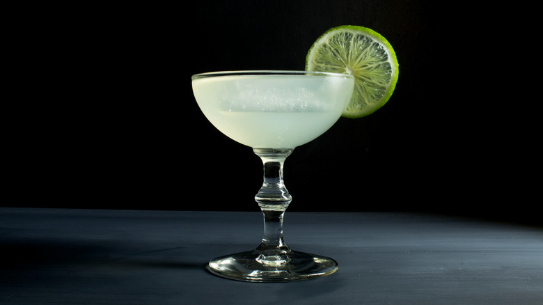 Gin gimlet garnished with lime