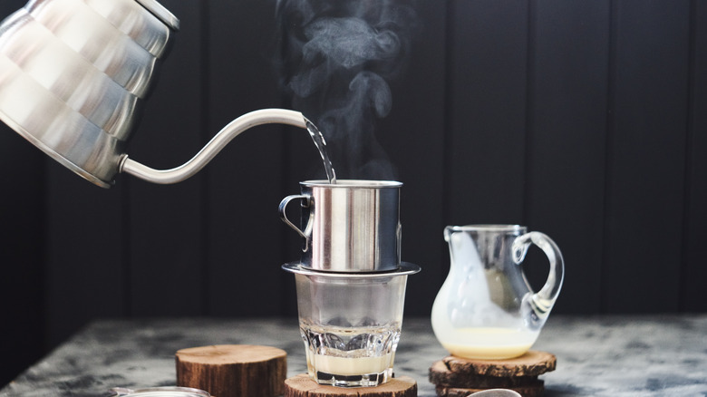 Gooseneck kettle and coffee