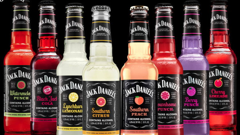 The lineup of Jack Daniel's cocktail drinks. 