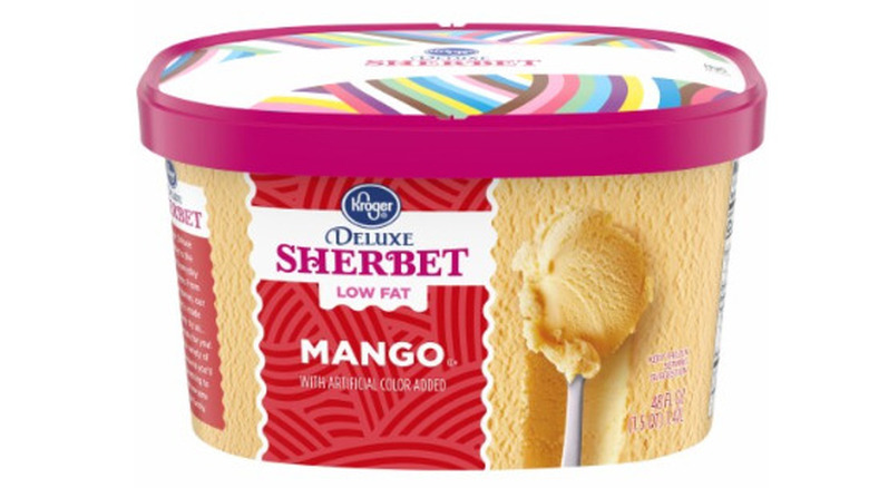 Tub of Kroger sherbet