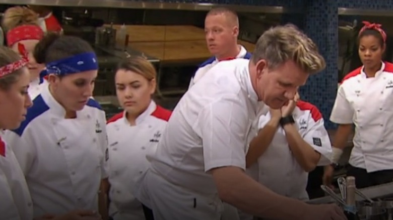 Chef Ramsay demonstrating technique