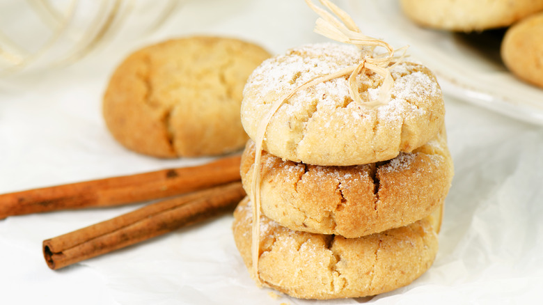 Polvorones cookies stacked