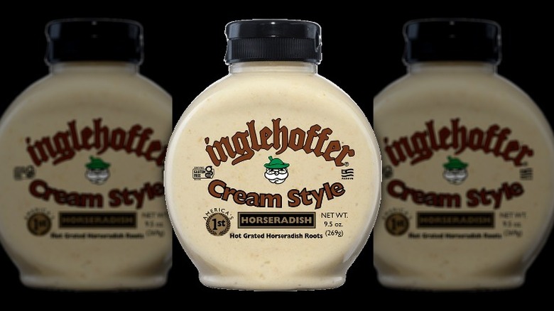 A bottle of Inglehoffer's horseradish sauce