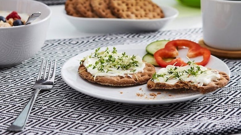 Rye crispbread on plate