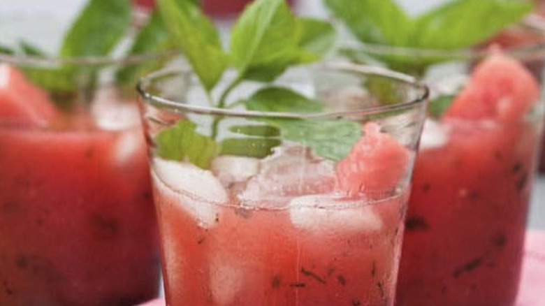 Glasses of watermelon mojitos