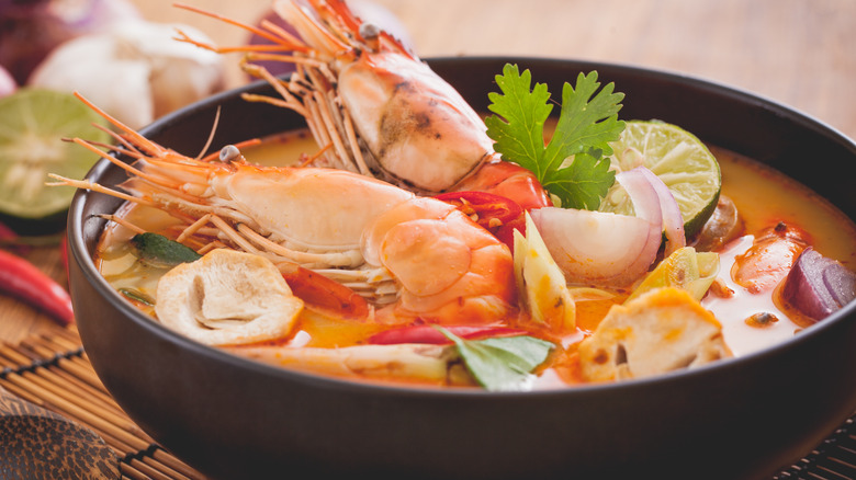 A bowl of Tom Yum Goong