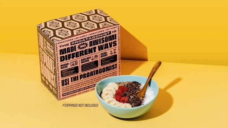 A box of Kreatures of Habit instant oatmeal 