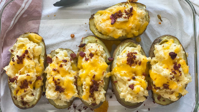 Instant Pot twice-baked potatoes ready to bake