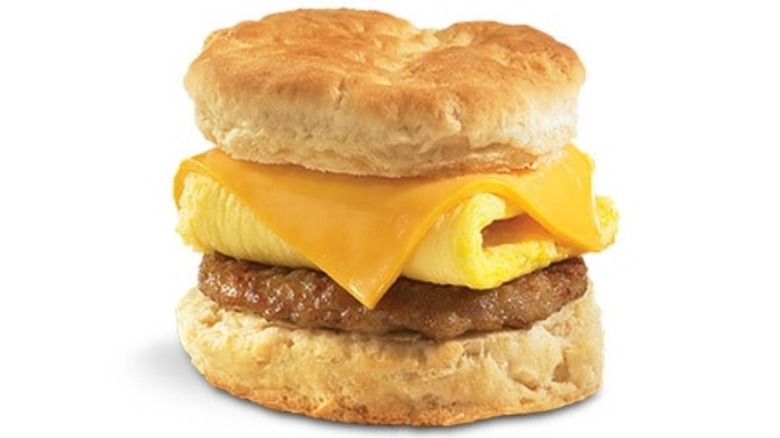 sausage, egg, and cheese biscuit