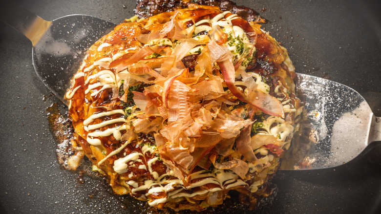 Japanese okonomiyaki pancake