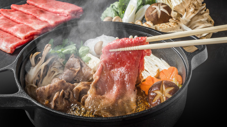 Japanese sukiyaki in a bowl